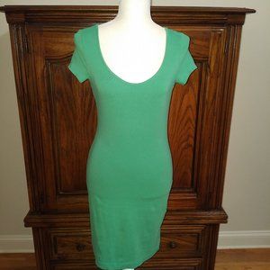H&M Basic Scoop Neck Green Knit Dress